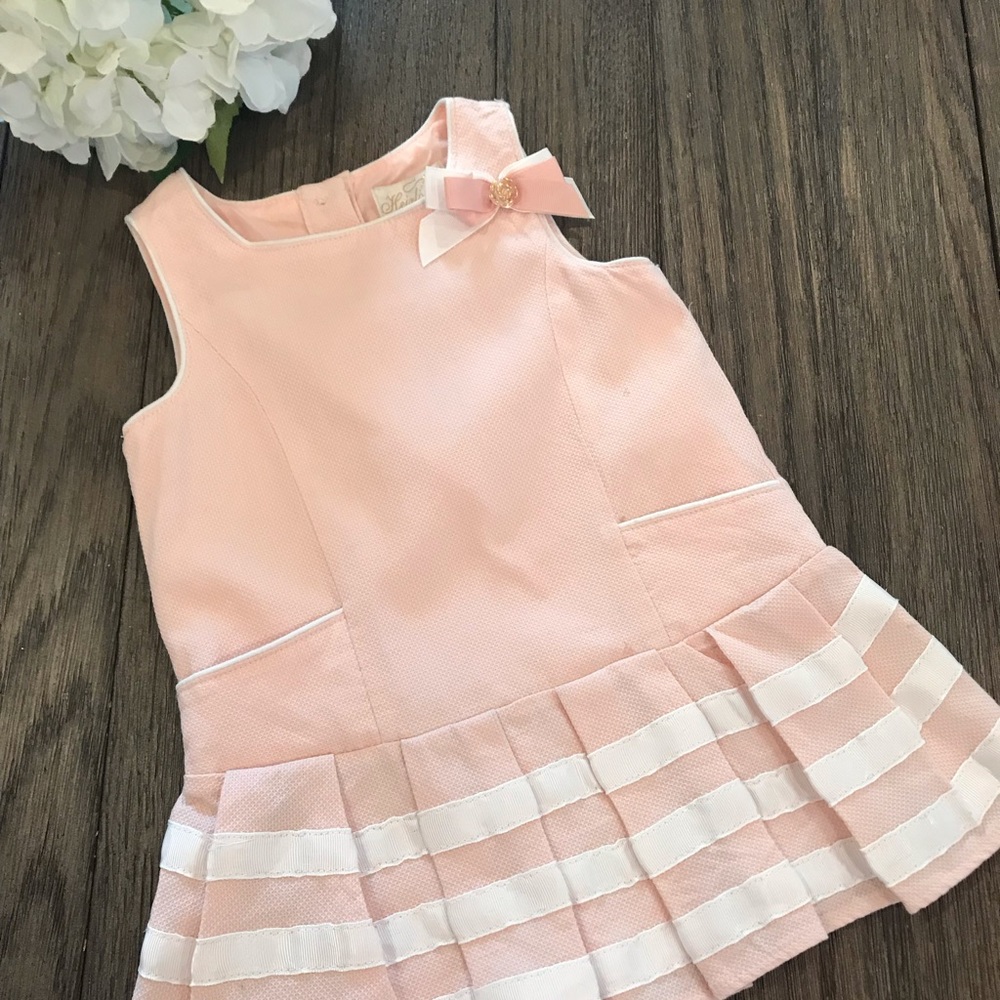 Heirloom pink pleated Dress 3T